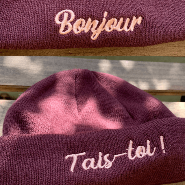 Bonnet Bonjour Tais toi